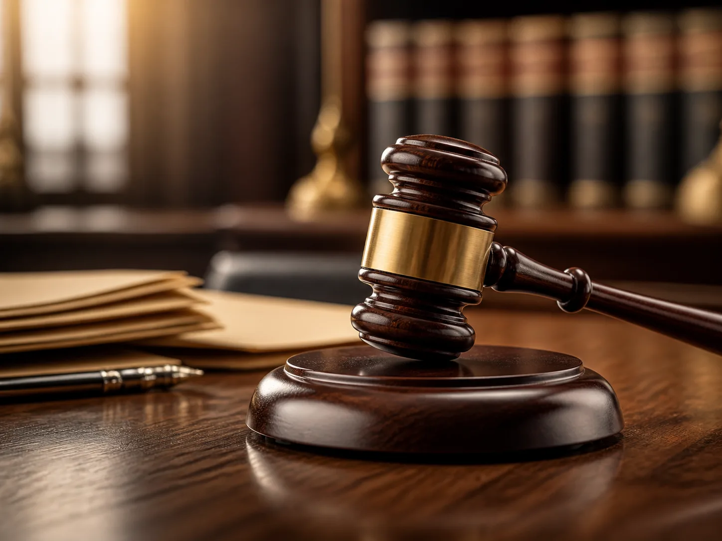 Legal gavel on a professional desk